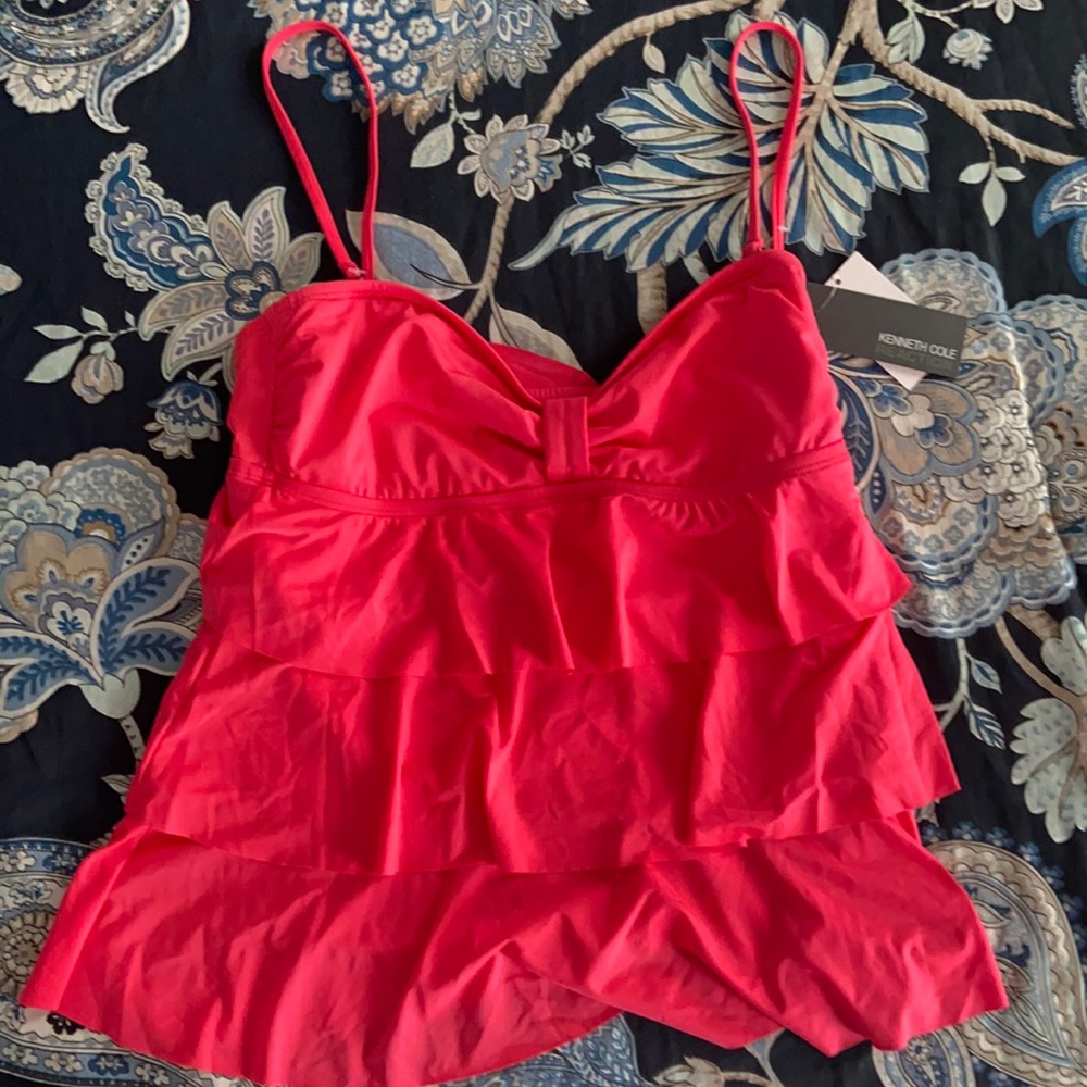 Bright coral tankini
